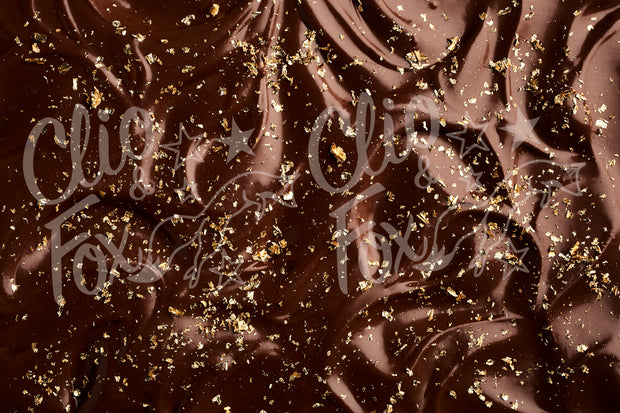 Chocolate Icing With Gold Flakes