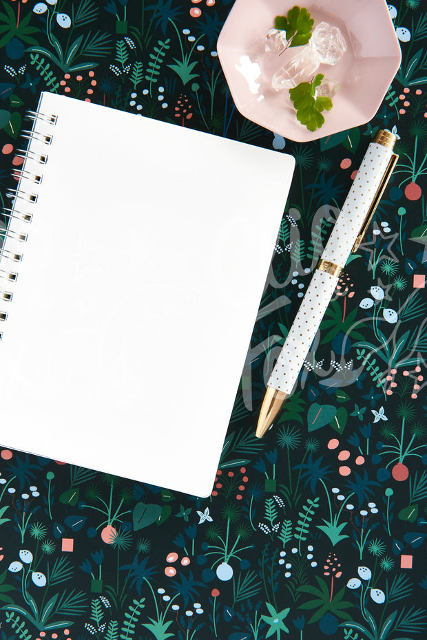 Pastel Garden And Notebook